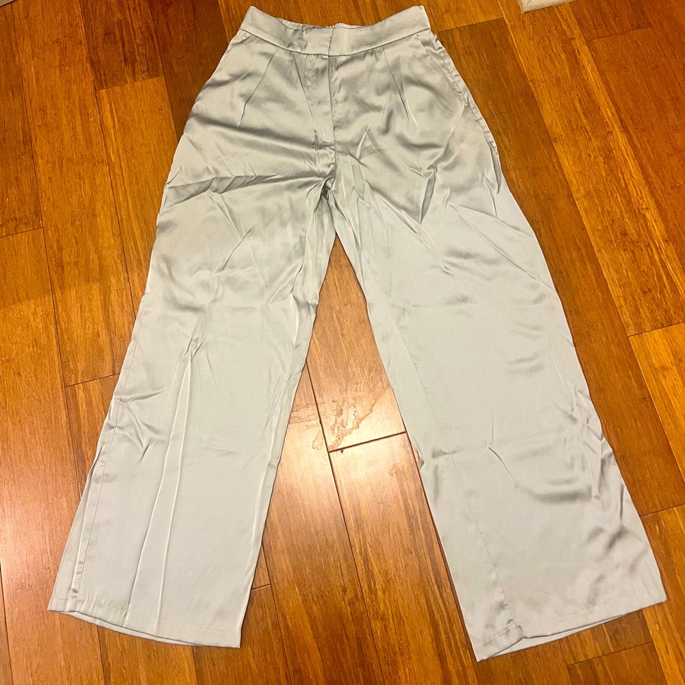Abercrombie & Fitch Curve Love Wide Leg Silk Pants Size 10